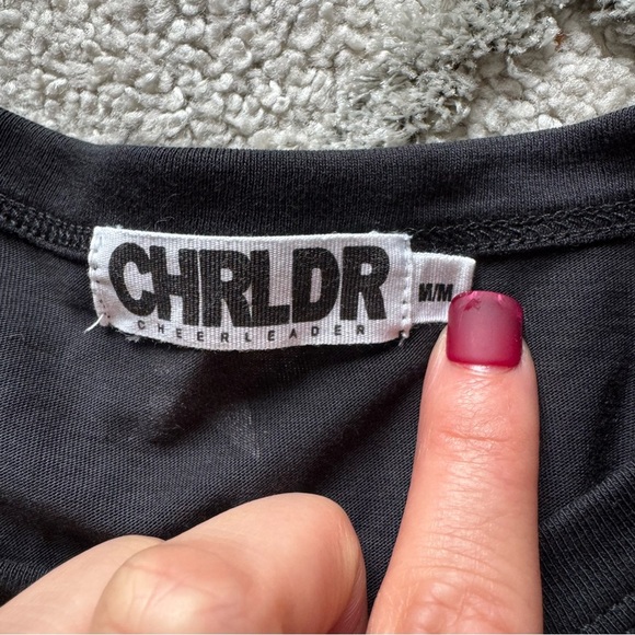 CHRLDR Star Print top Long Sleeve Tee pima cotton star print medium - Picture 2 of 8